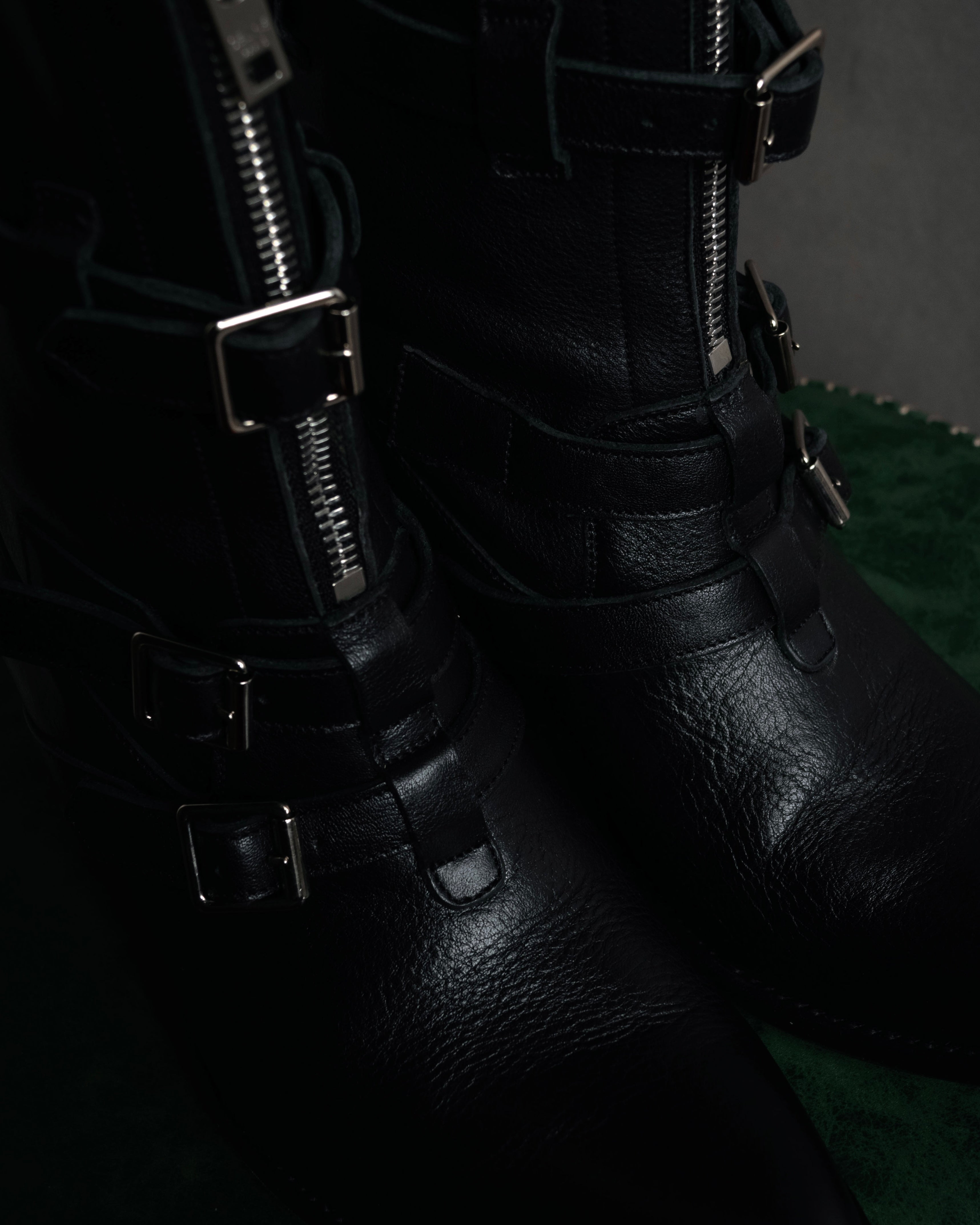 “CELINE” 19-23 Multi buckle zip biker boots