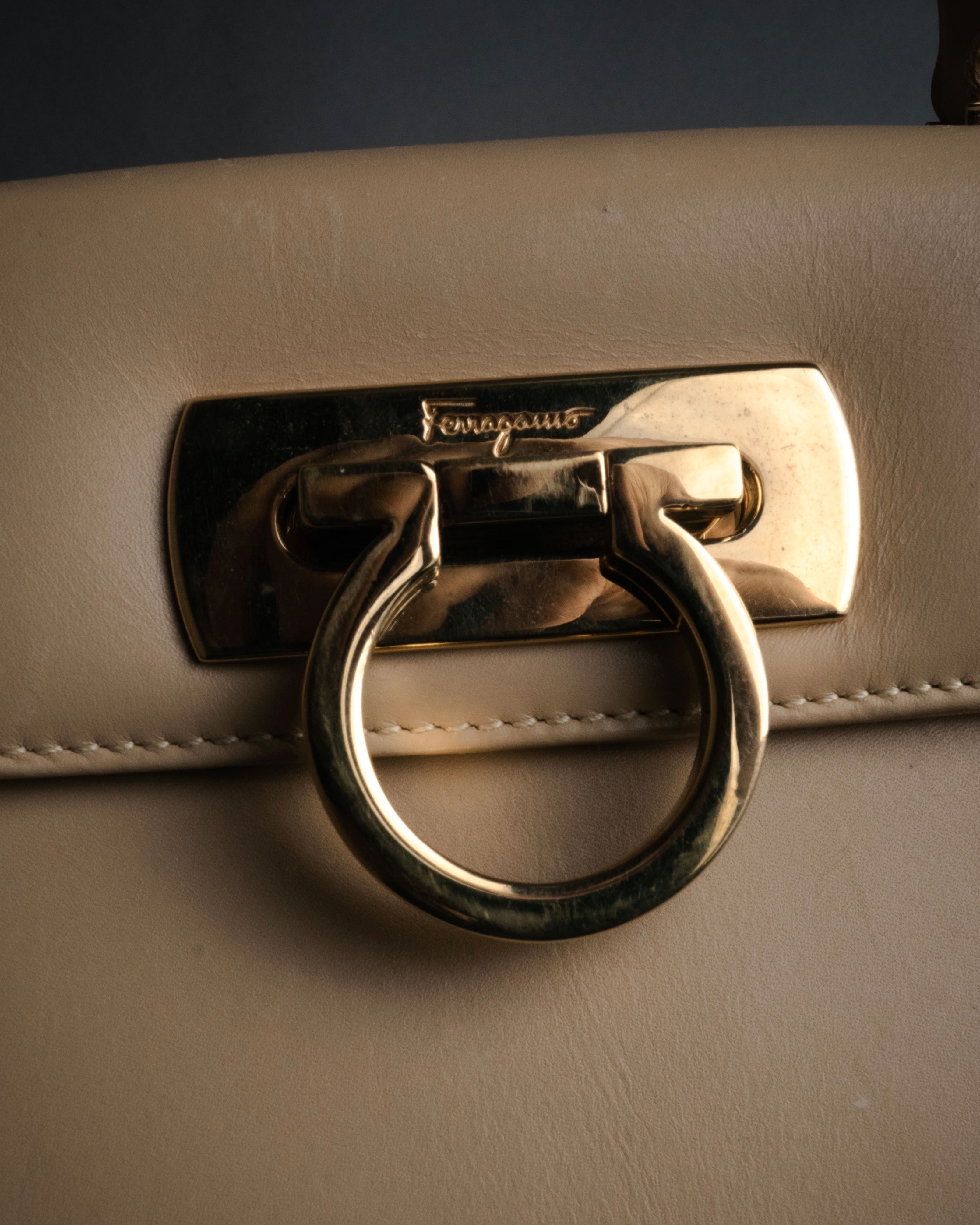 “Salvatore Ferragamo” 1990’s-00’s Gancini top handle bag
