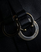 "Salvatore Ferragamo" Gancini reconstructed design shrink leather bag