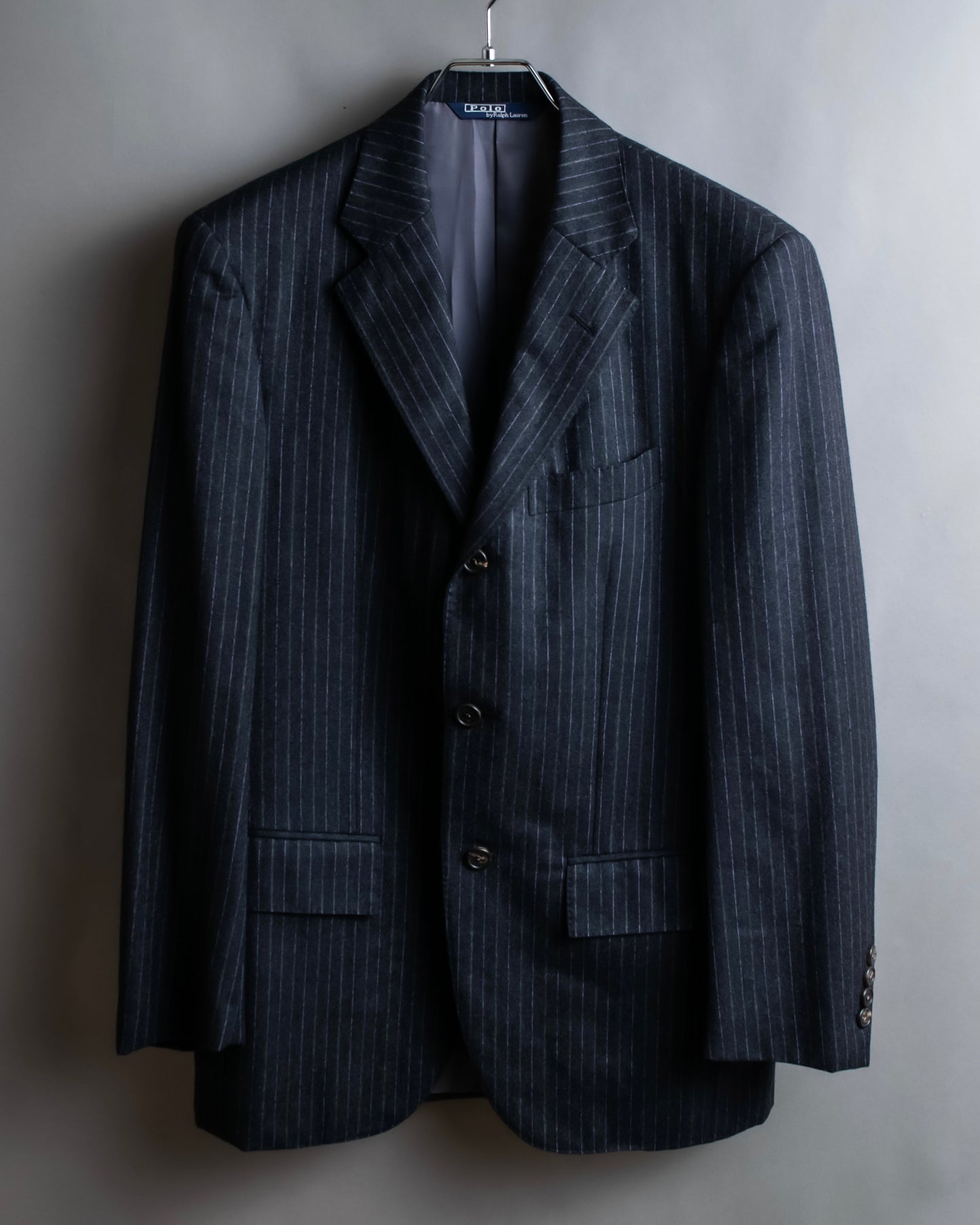 "POLO Ralph Lauren" Notch lapel tailored jacket & two-pleat slacks striped set up