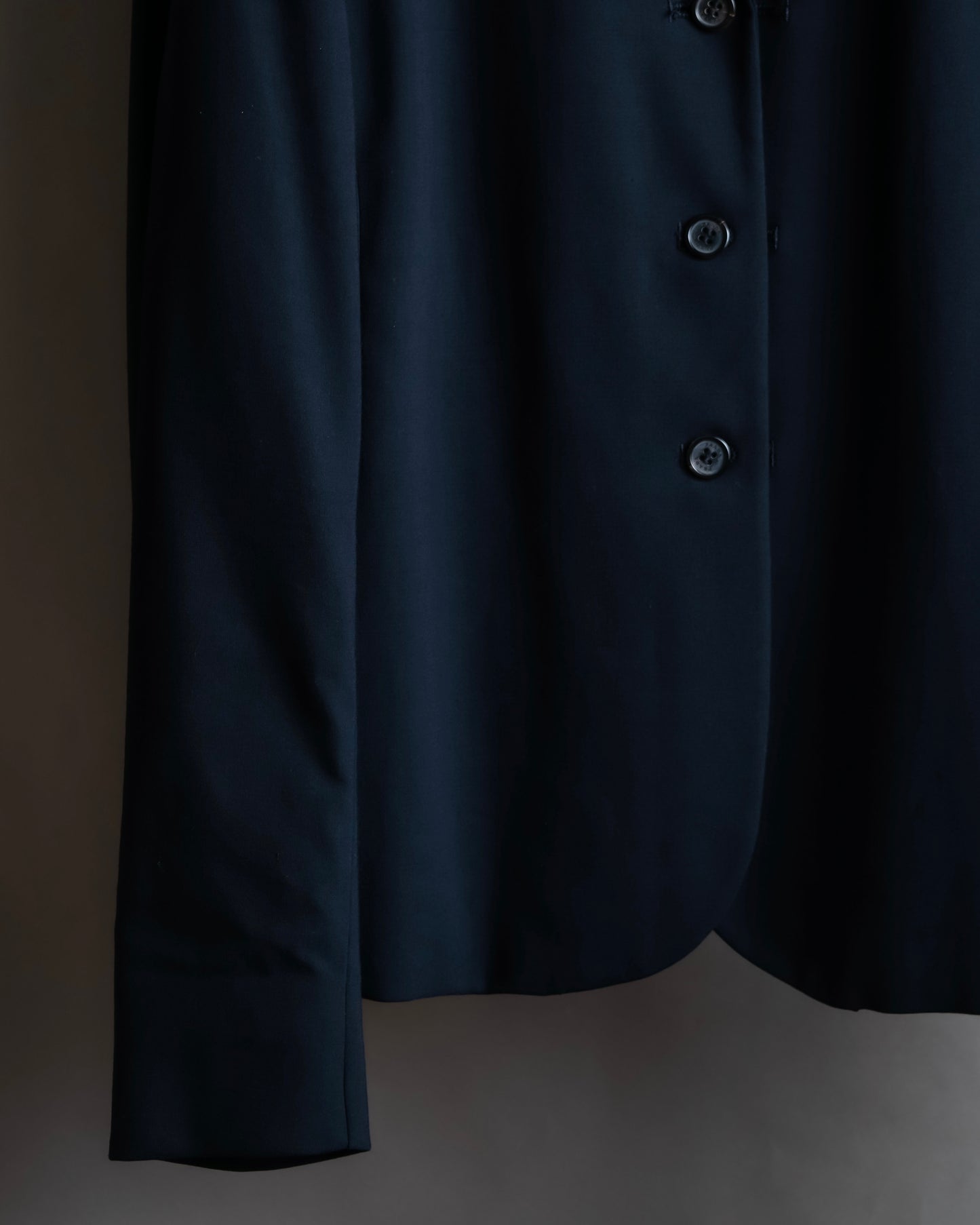 "PRADA" Short length tailored jacket & cropped skirt navy color set up