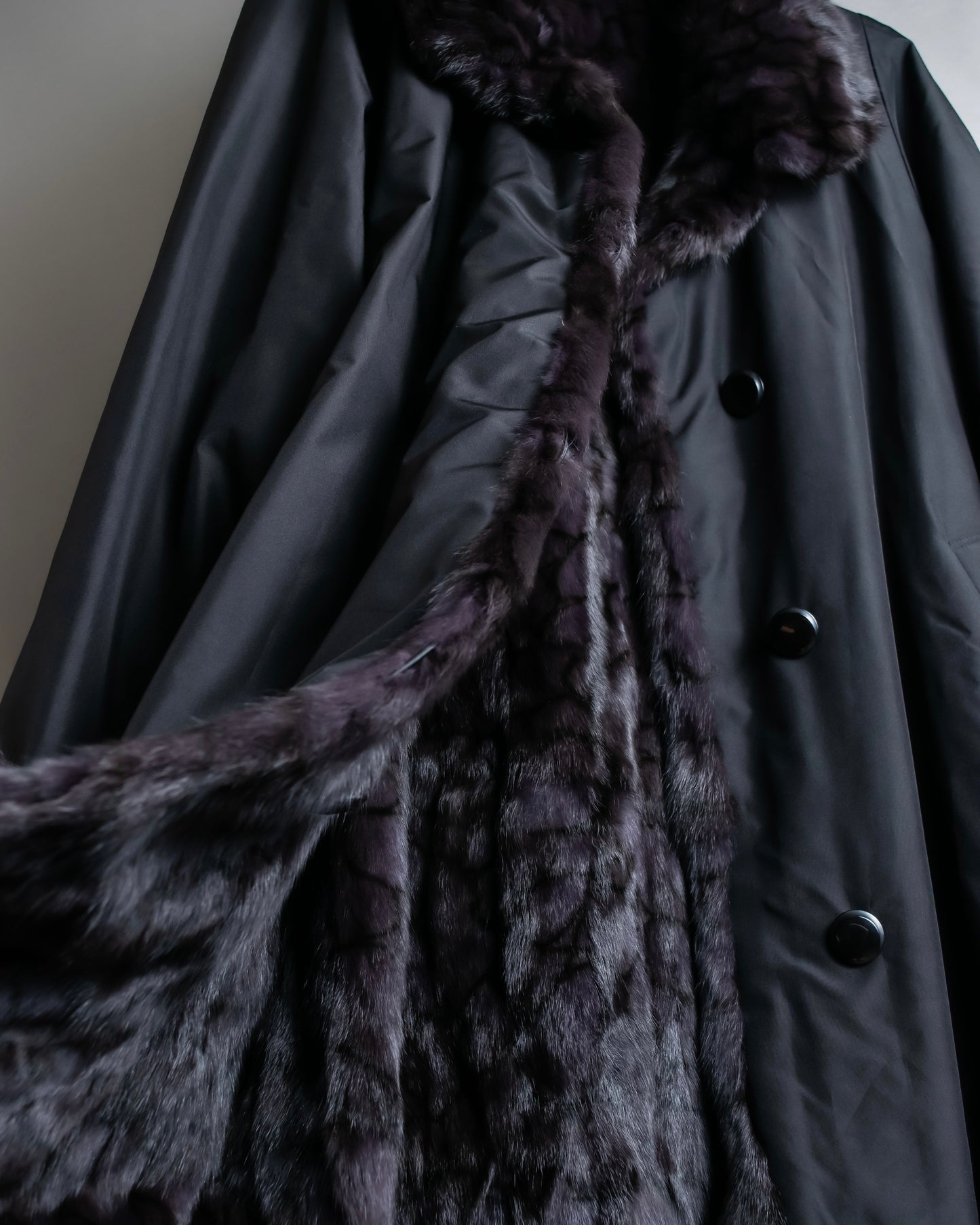 Vintage squirrel fur reversible maxi length coat