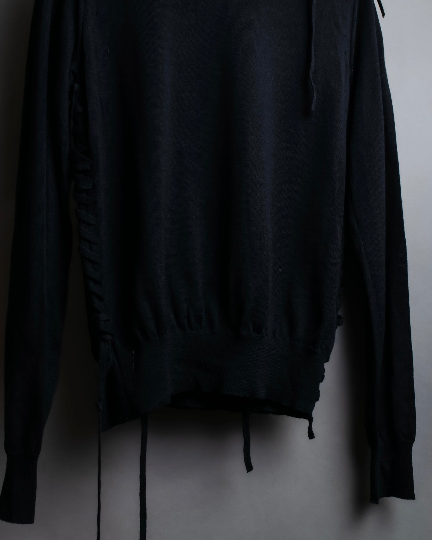 "COMME des GARCONS" Lace up design V-neck knit pullover