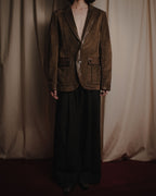 "GUCCI"Mid 2000s suede & smooth leather combination tailored jacket