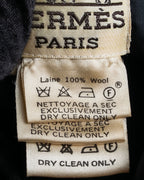"HERMES" Ribbon scarf detail shaped coat
