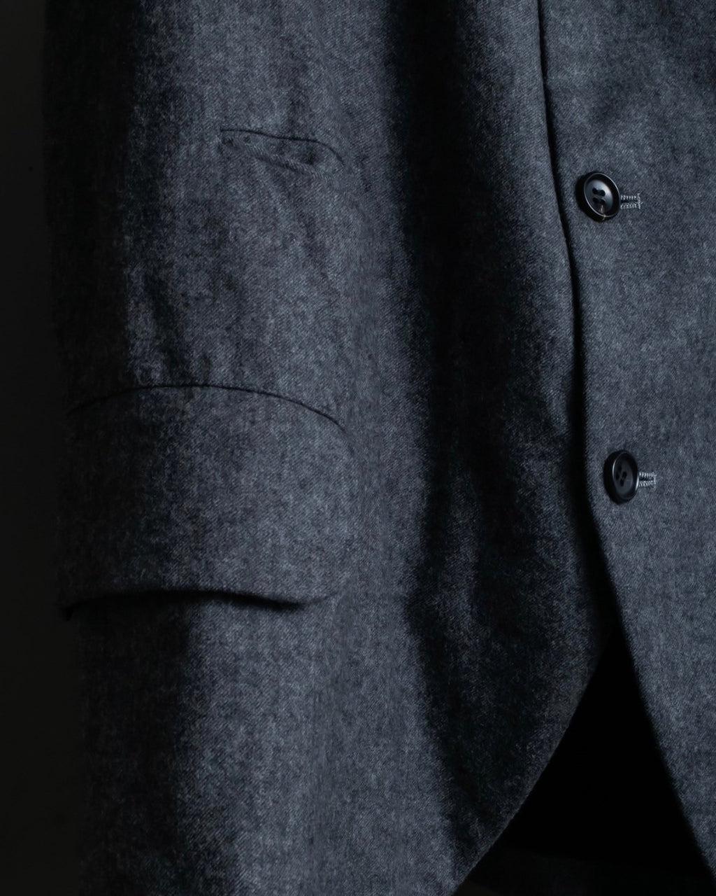 "Comme des Garçons" tailored jacket with stand collar and multiple pockets