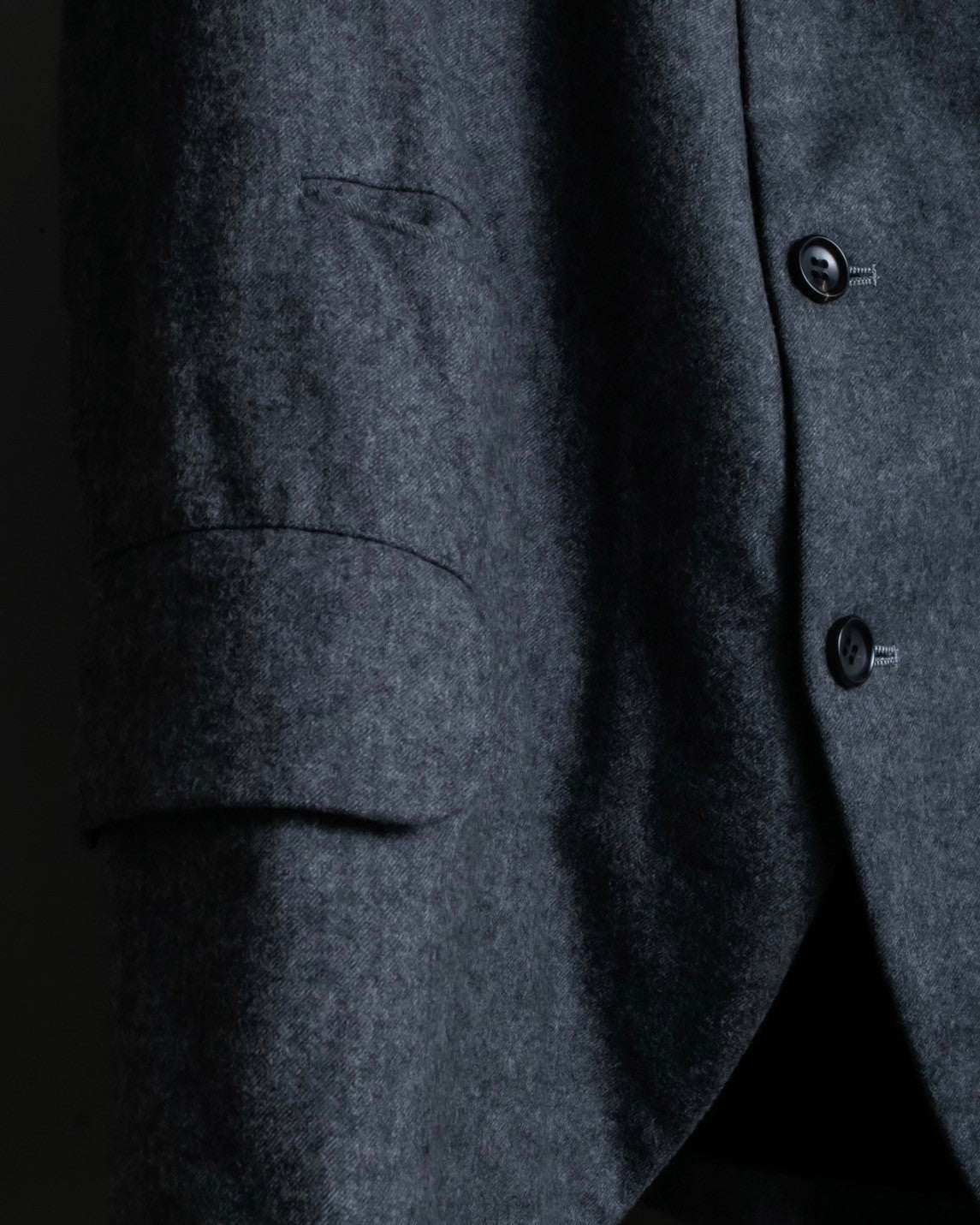 "Comme des Garçons" tailored jacket with stand collar and multiple pockets