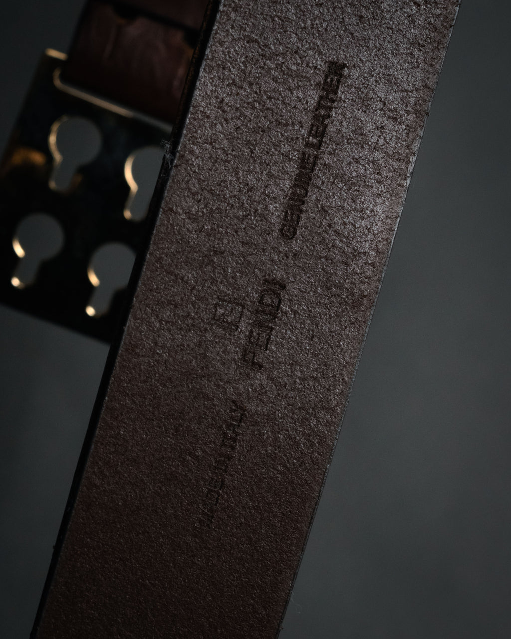 “FENDI” 2000’s FF studded sculptural leather belt