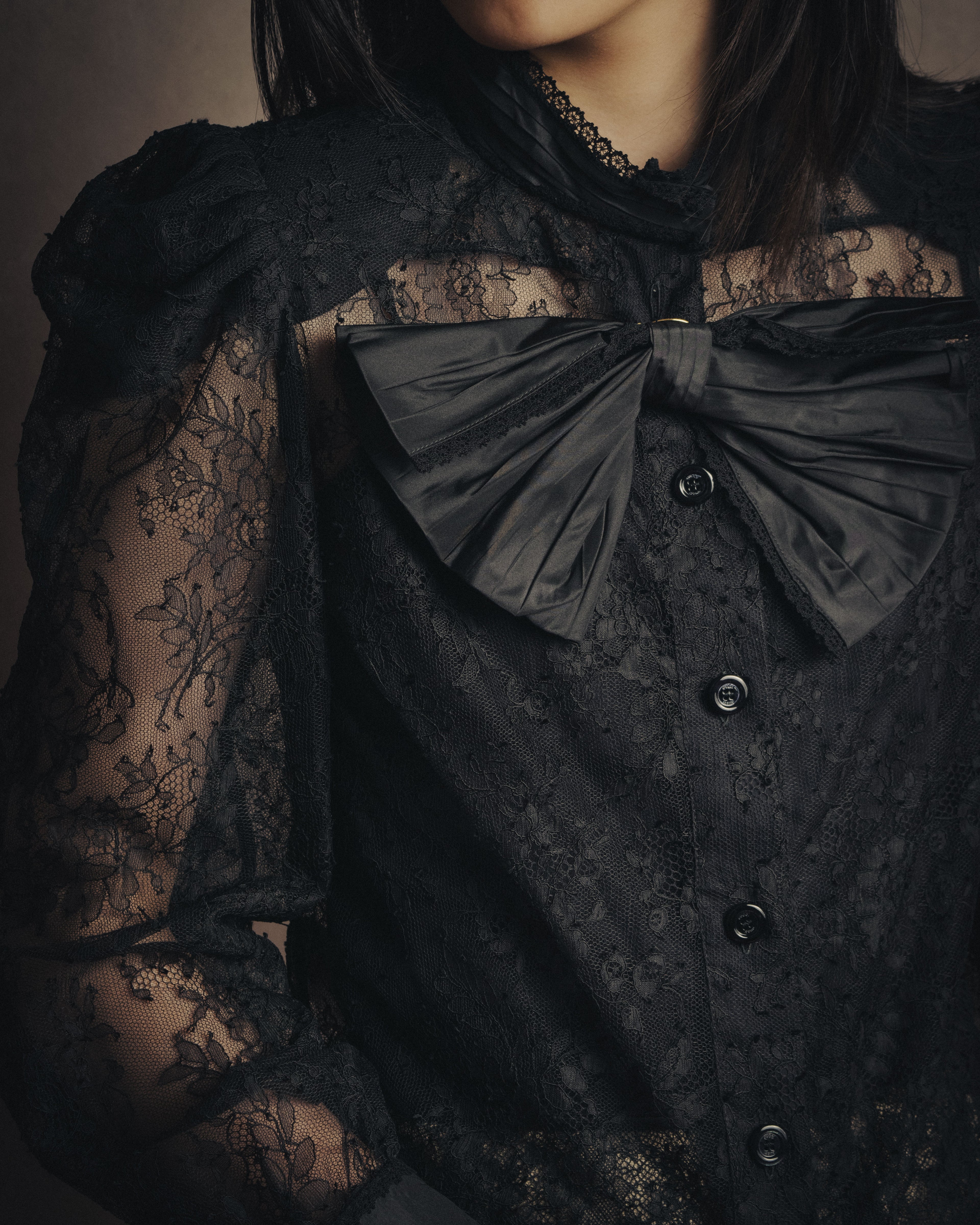 -SPECIAL- “GUCCI“ 2017-18 Fall winter lace bow blouse