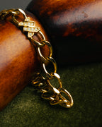 "Christian Dior" 90's Gold tone rhinestone chain bracelet