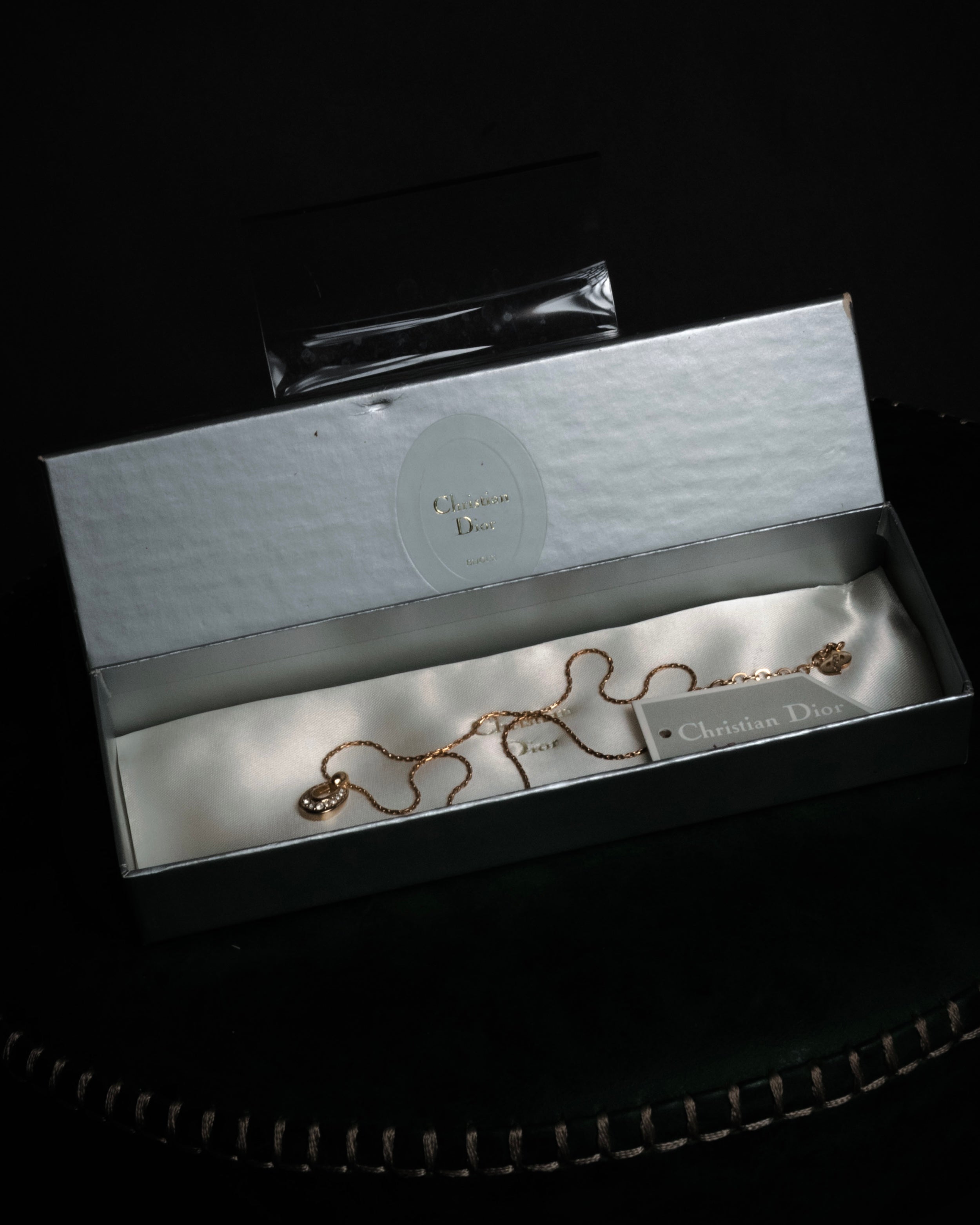 “Christian Dior” 80’s-90’s Lucky horseshoe pavé pendant necklace