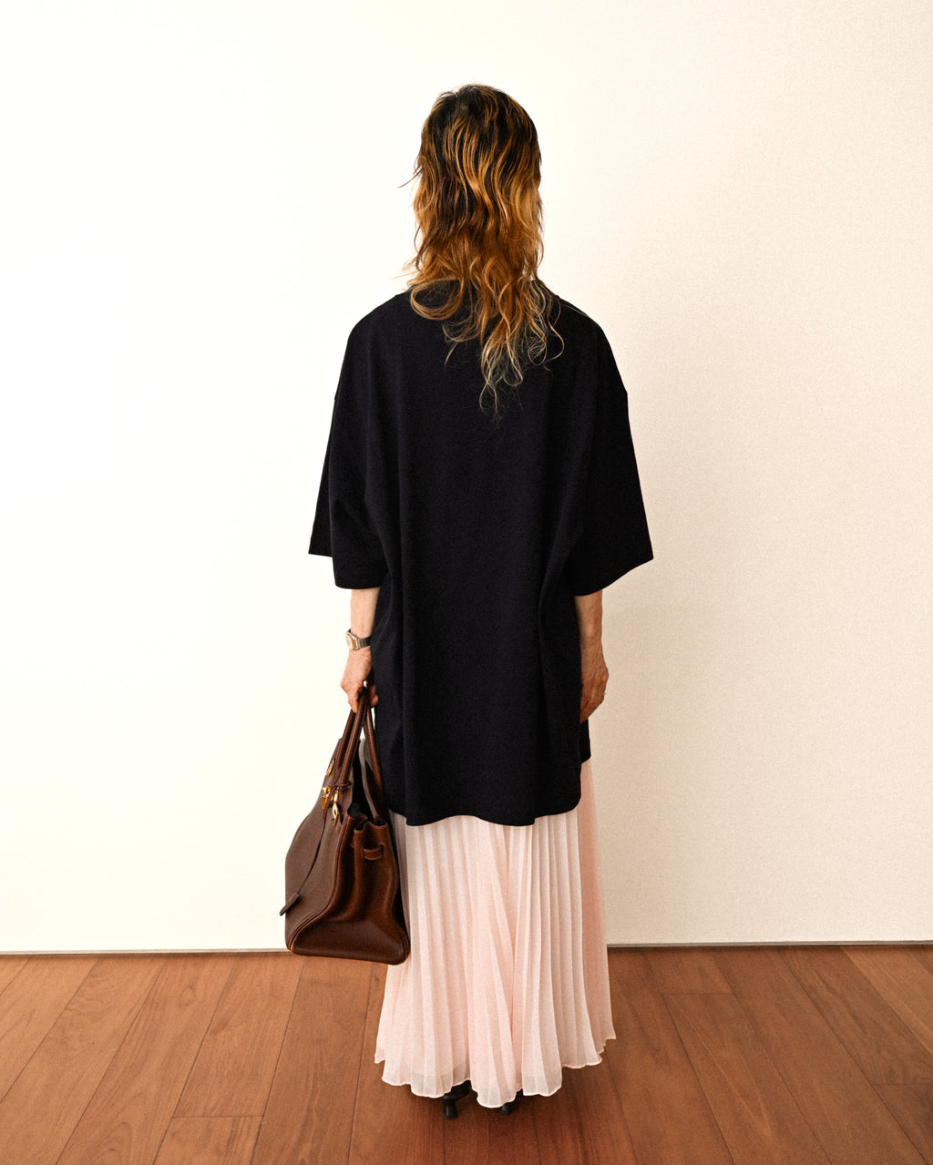 Self-Portrait/ Romantic Chiffon Pleated Skirt Pale Pink