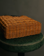 “BURBERRY BLUE LABEL” 00’s Rattan check lining basket bag