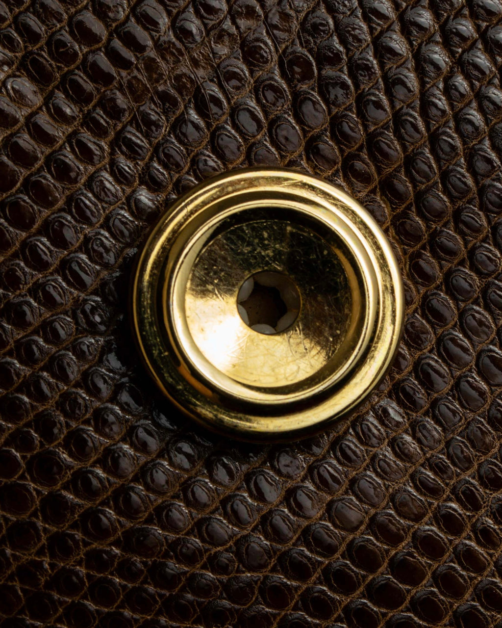 "YVES SAINT LAURENT" Flap design lizard embossed leather hand bag