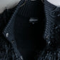 "EMPORIO ARMANI"  Fur fringe design cropped sleeve pullover