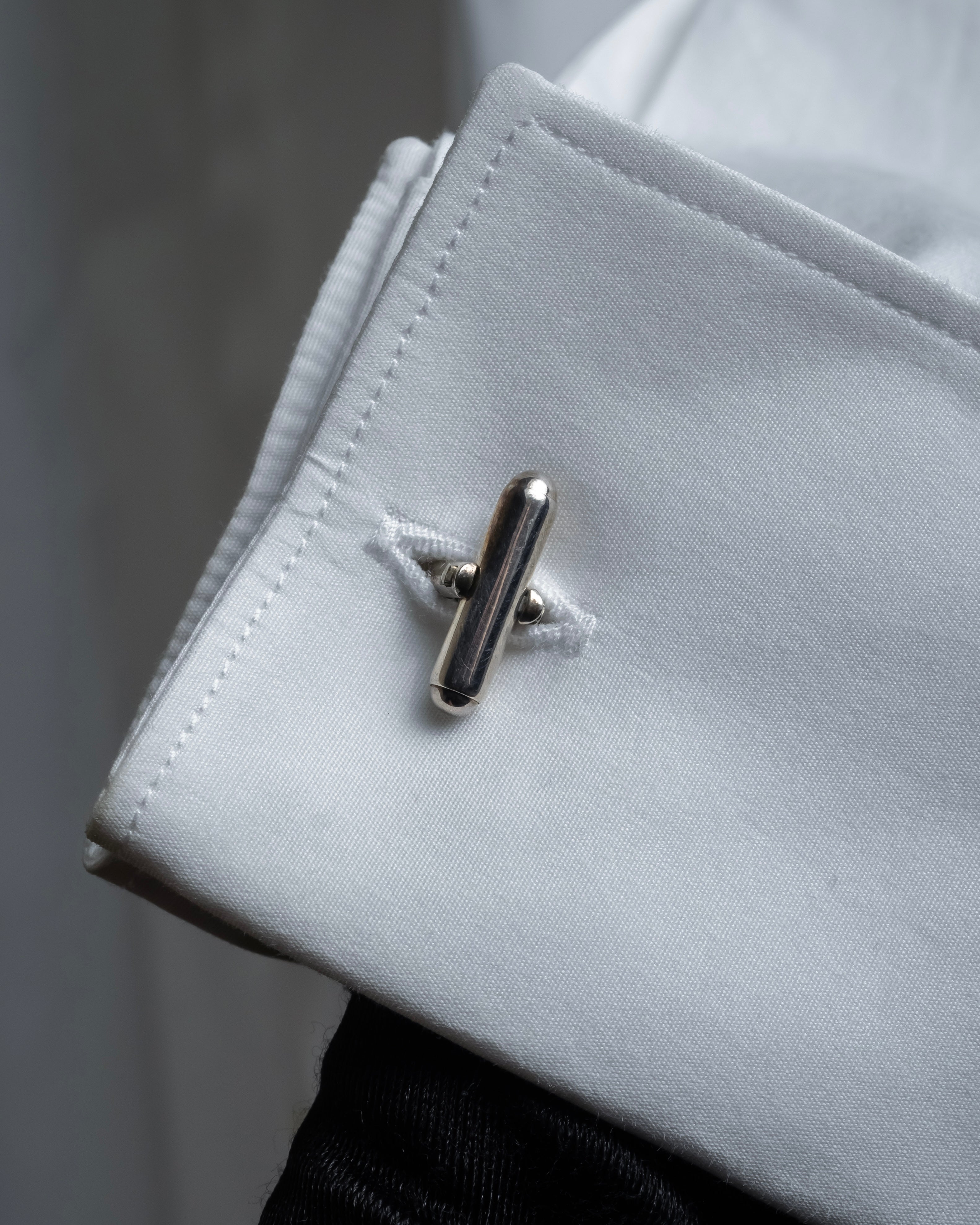 "Tiffany&Co" Button motif design silver cufflinks