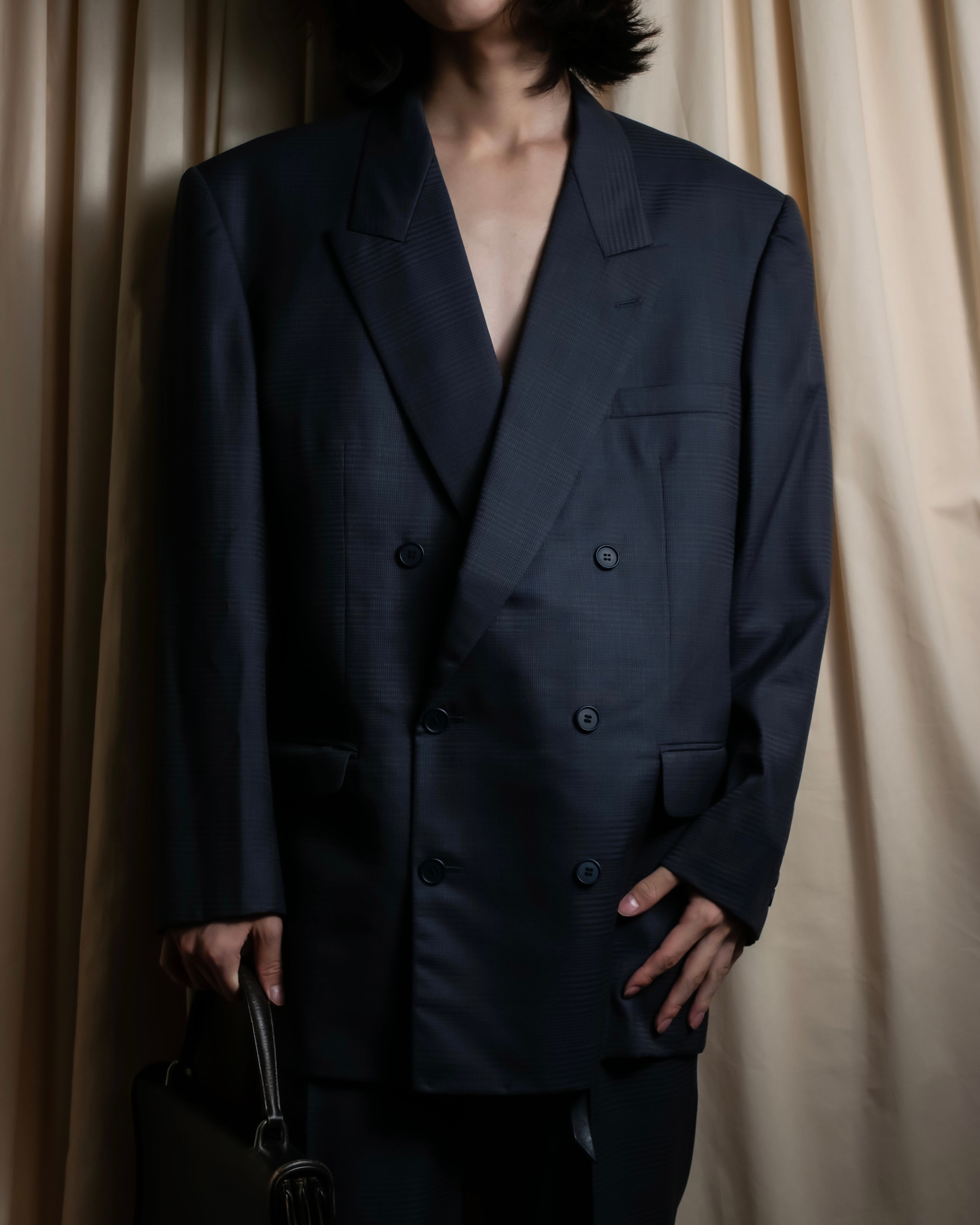 "CHRISTIAN DIOR MONSIEUR"
Shadow check pattern structured set up