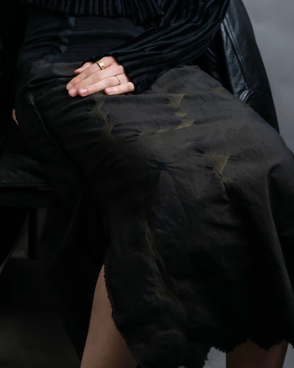 "A-POC" Wrap design high slit skirt