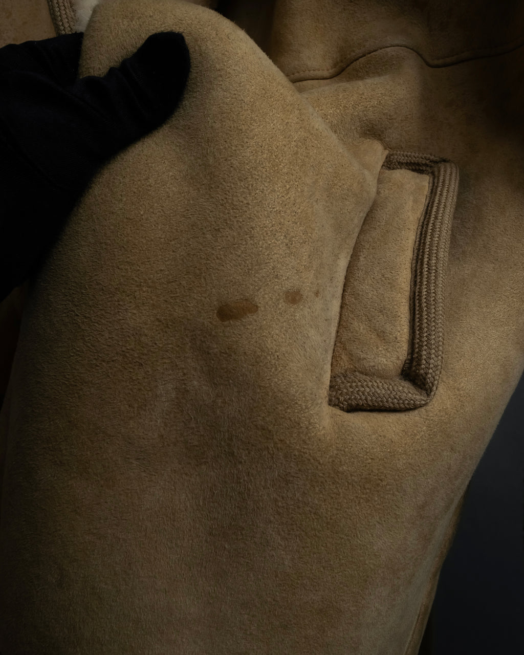 "LOEWE" 90's Panel-switched design mouton shearling coat