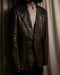 "GUCCI" Oversized calf leather tailored jacket