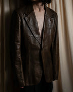 "GUCCI" Oversized calf leather tailored jacket