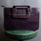 "JEAN PAUL GAULTIER" Horizontal star＆moon chain design purple leather bag