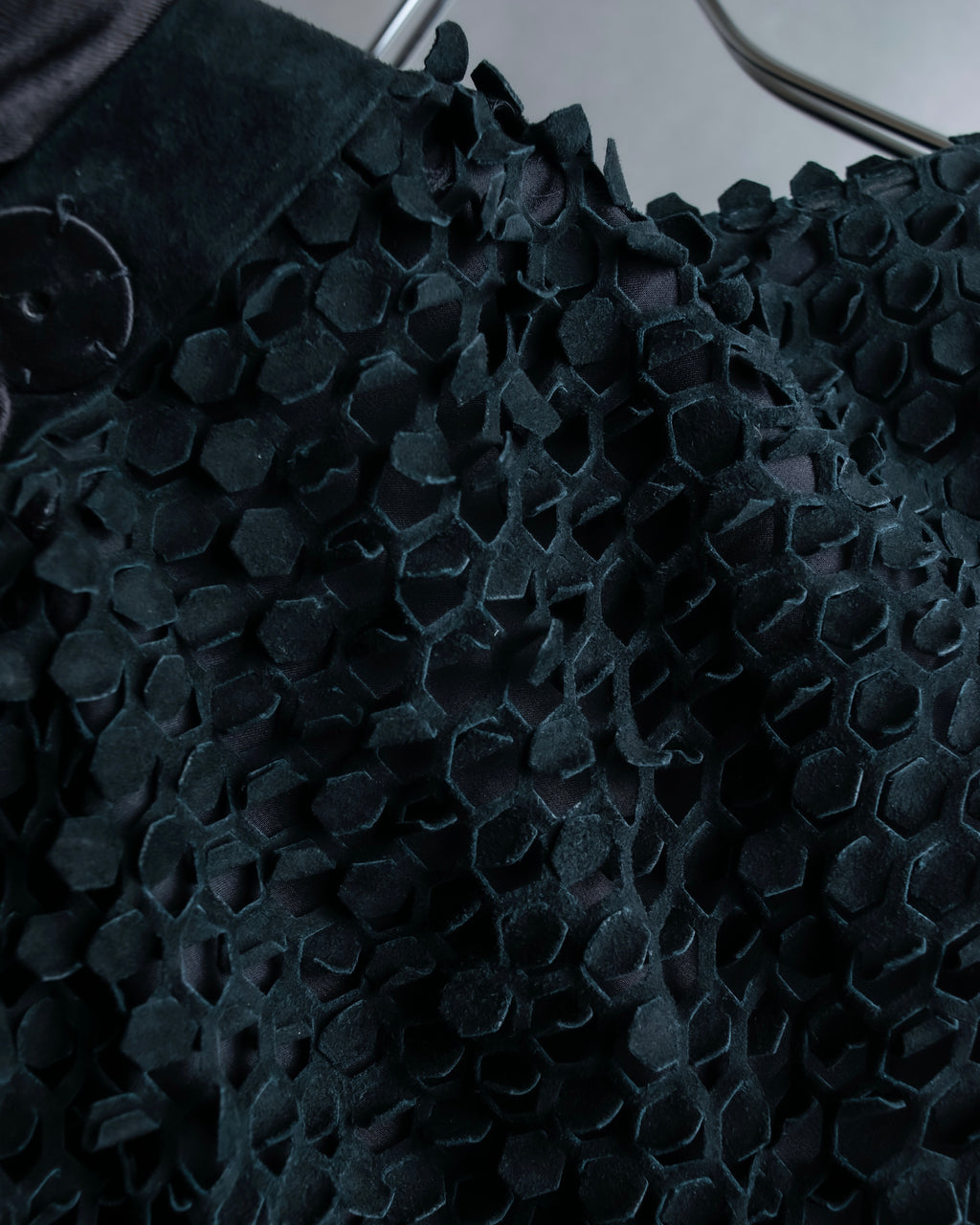 "HERNO" Laser cutwork design structured black dress