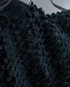 "HERNO" Laser cutwork design structured black dress