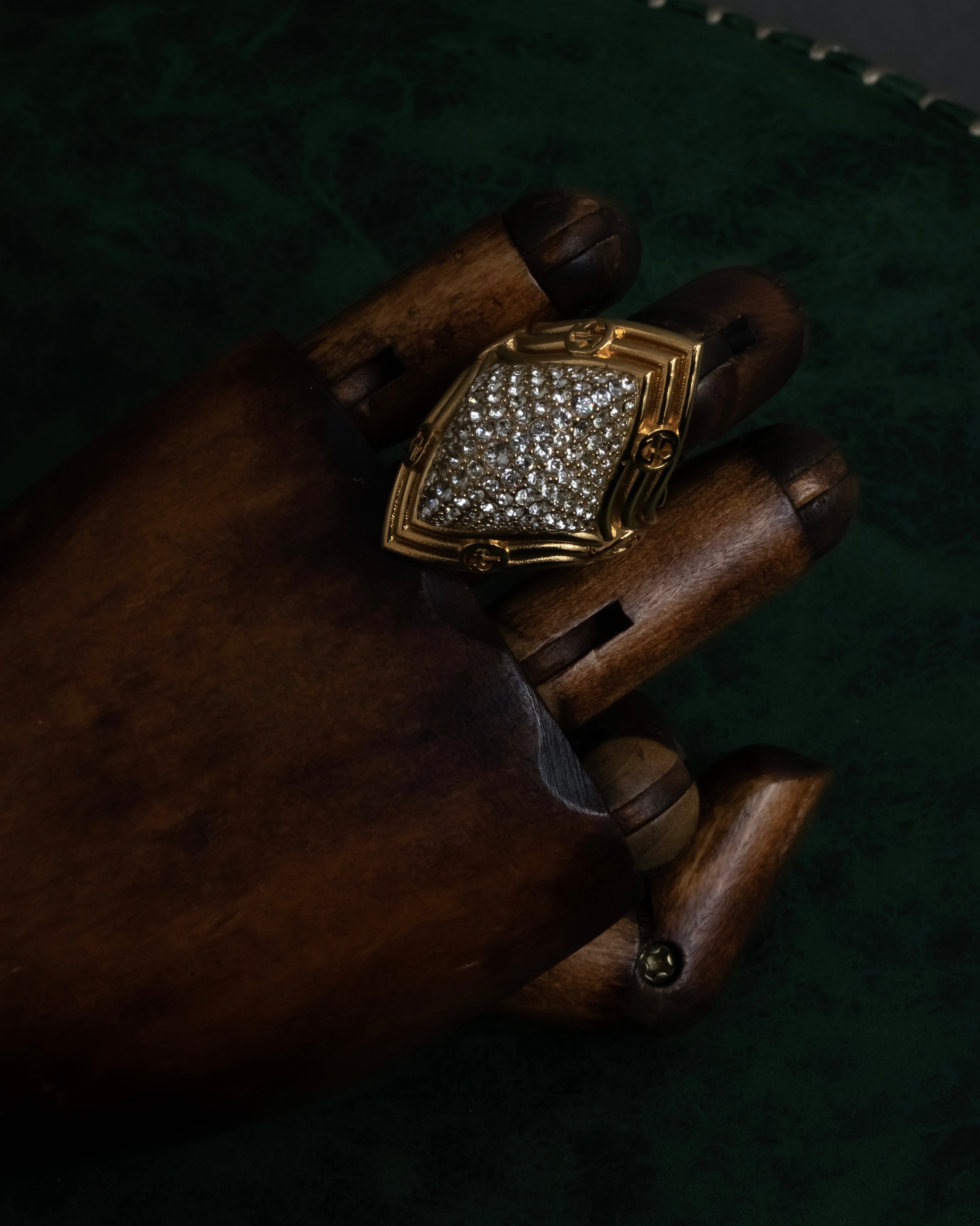 "GUCCI" Interlocking G rhinestone design dome-shaped ring