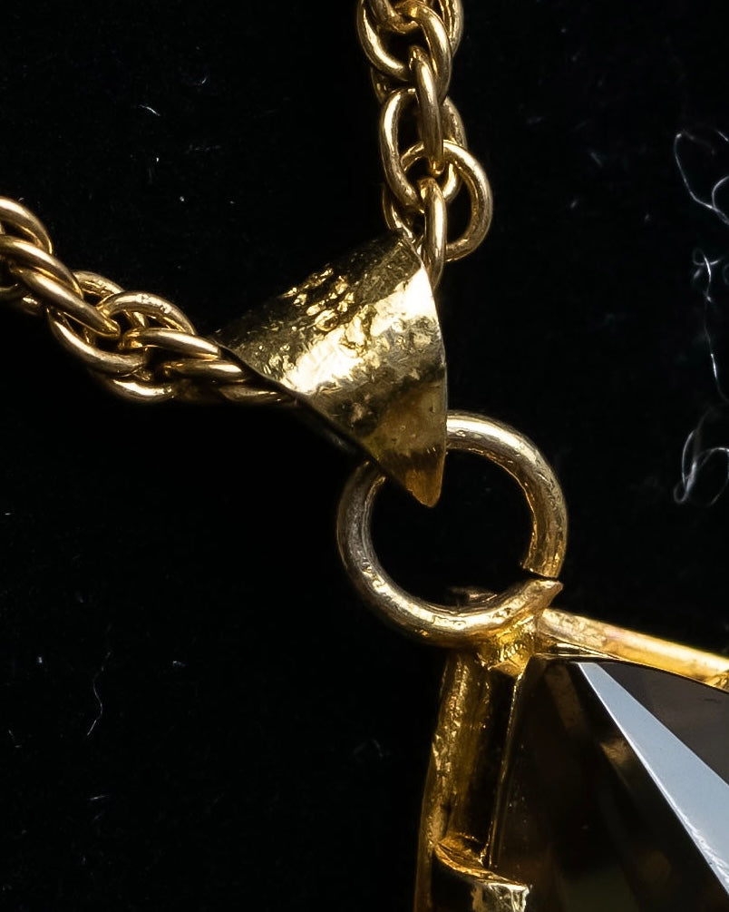 "VALENTINO" Smoky quartz teardrop design necklace