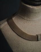 "Christian Dior" 80’s wide mesh pavé bar necklace