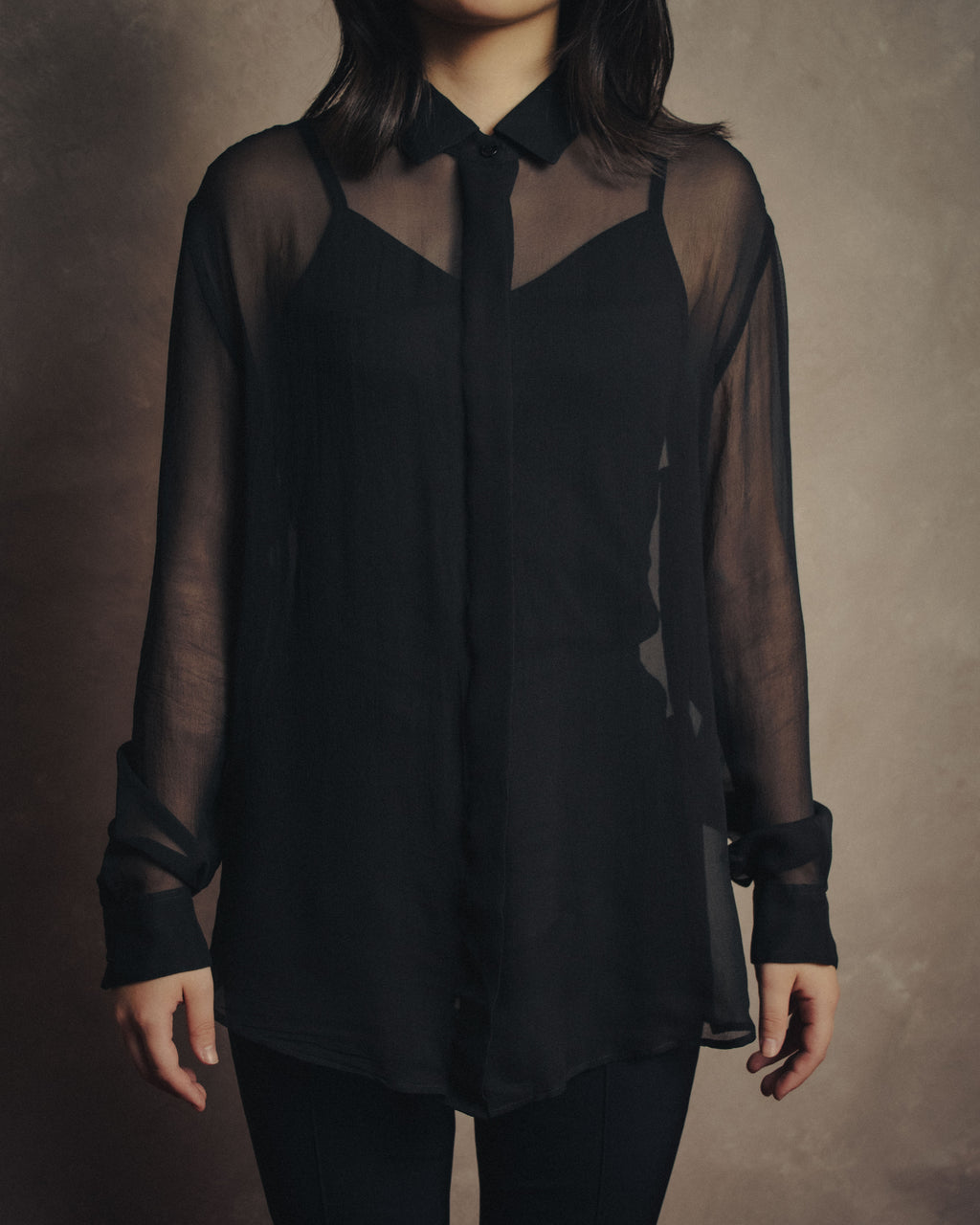 -SPECIAL- “SAINT LAURENT” 2013-2017 Sheer black dress shirt