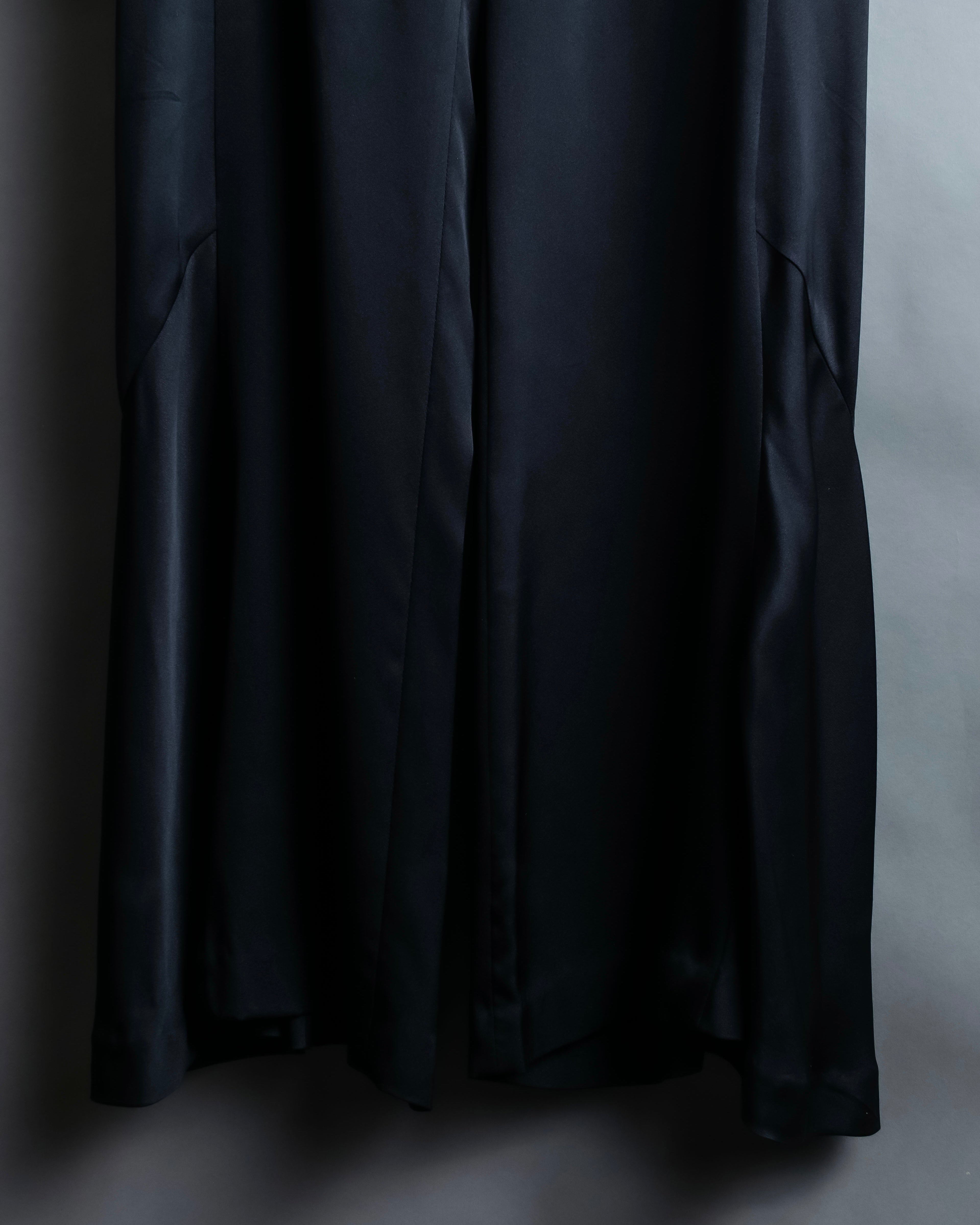 “CHANEL” Designed hem silk flare pants