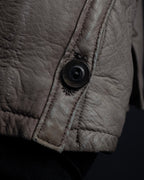 "ISAMU KATAYAMA" Dart-shaped deer leather shirt jacket