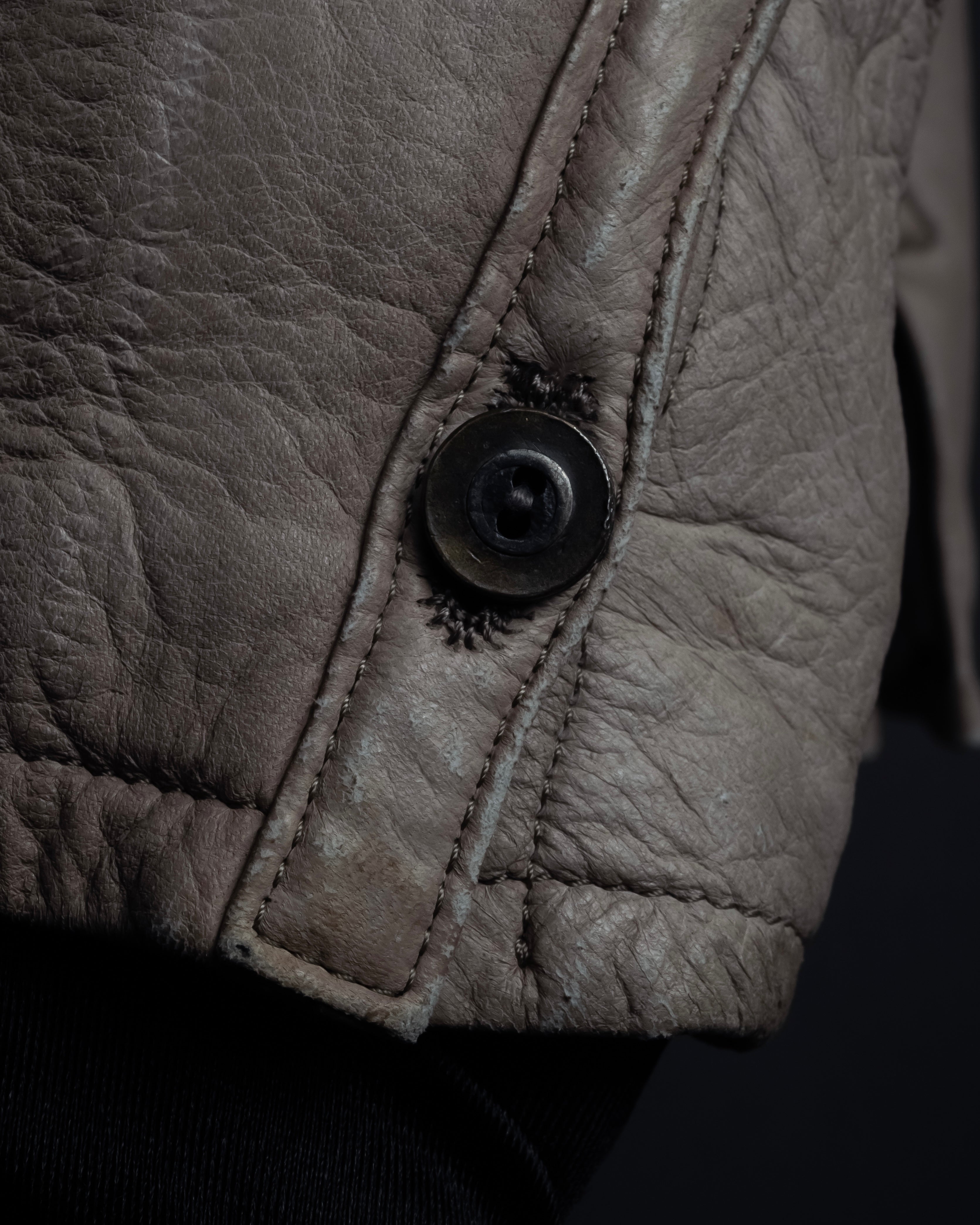 "ISAMU KATAYAMA" Dart-shaped deer leather shirt jacket