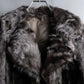 "EMBA" Large collar mid length fur coat