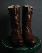 "GUCCI" 90’s-00’s shearling lined engineer boots