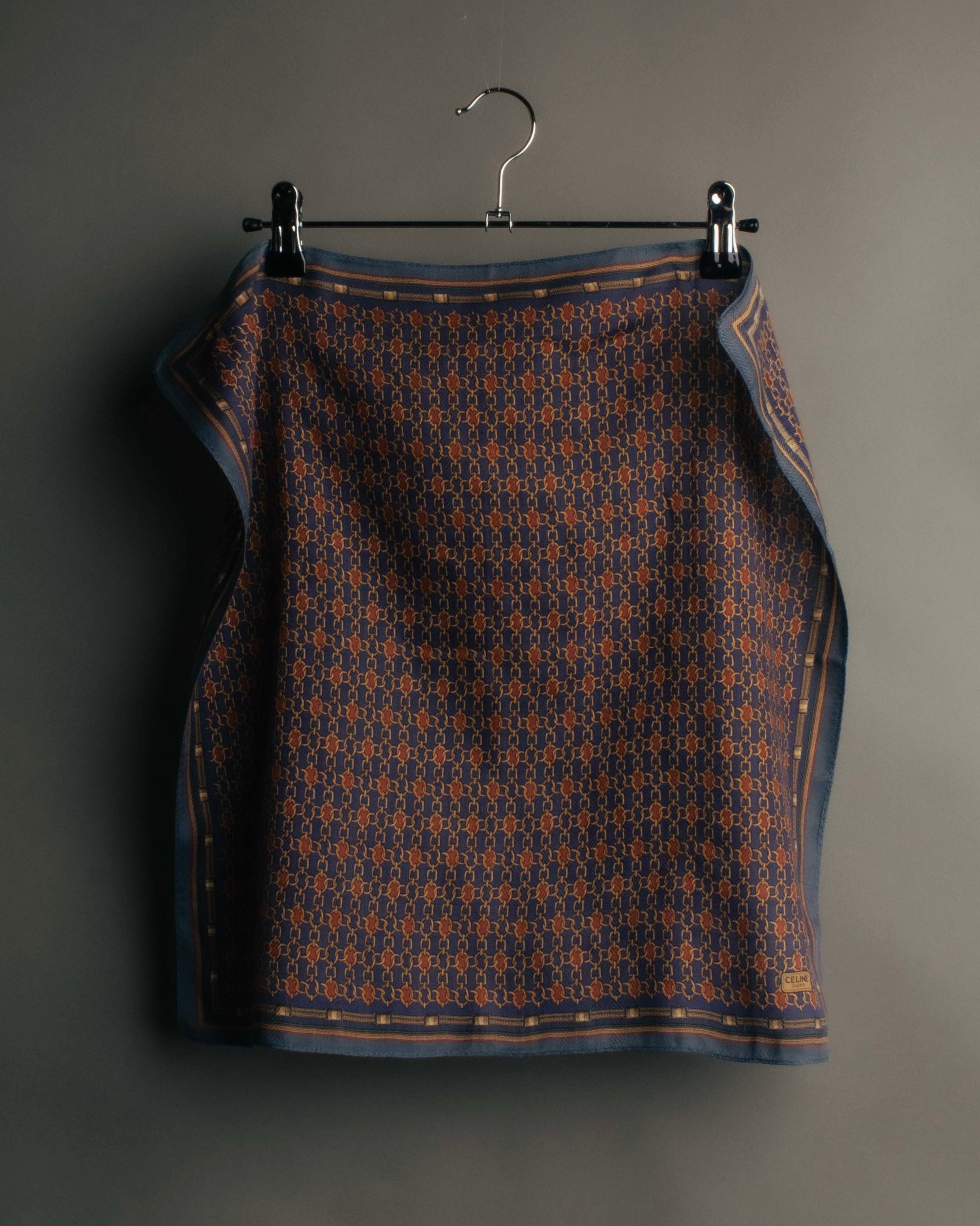"CELINE" 80's-90's Chain print scarf
