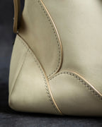 "Chloe" Gold parts design horizontal leather bag