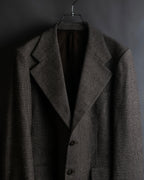 "YVES SAINT LAURENT" Glen plaid oversized wool tailored jacket