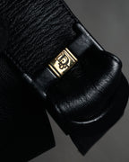 “Christian Dior” 80’s-90’s Leather-wrapped buckle wide belt