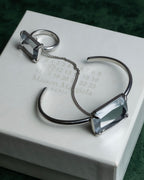"Maison Martin Margiela" Crystal cut head motif ring＆bangle combination set