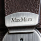 "Max Mara" Silver accents diamond shaped stitching leather boston bag