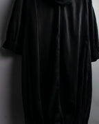 "CELINE" Gathered design hooded double zipper dress