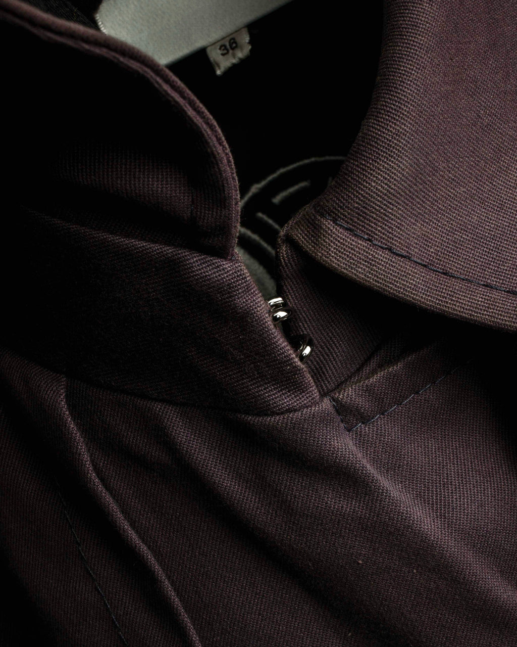 "CELINE" Triomphe button design in plum brown color
 trench coat