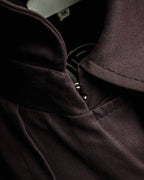 "CELINE" Triomphe button design in plum brown color
 trench coat