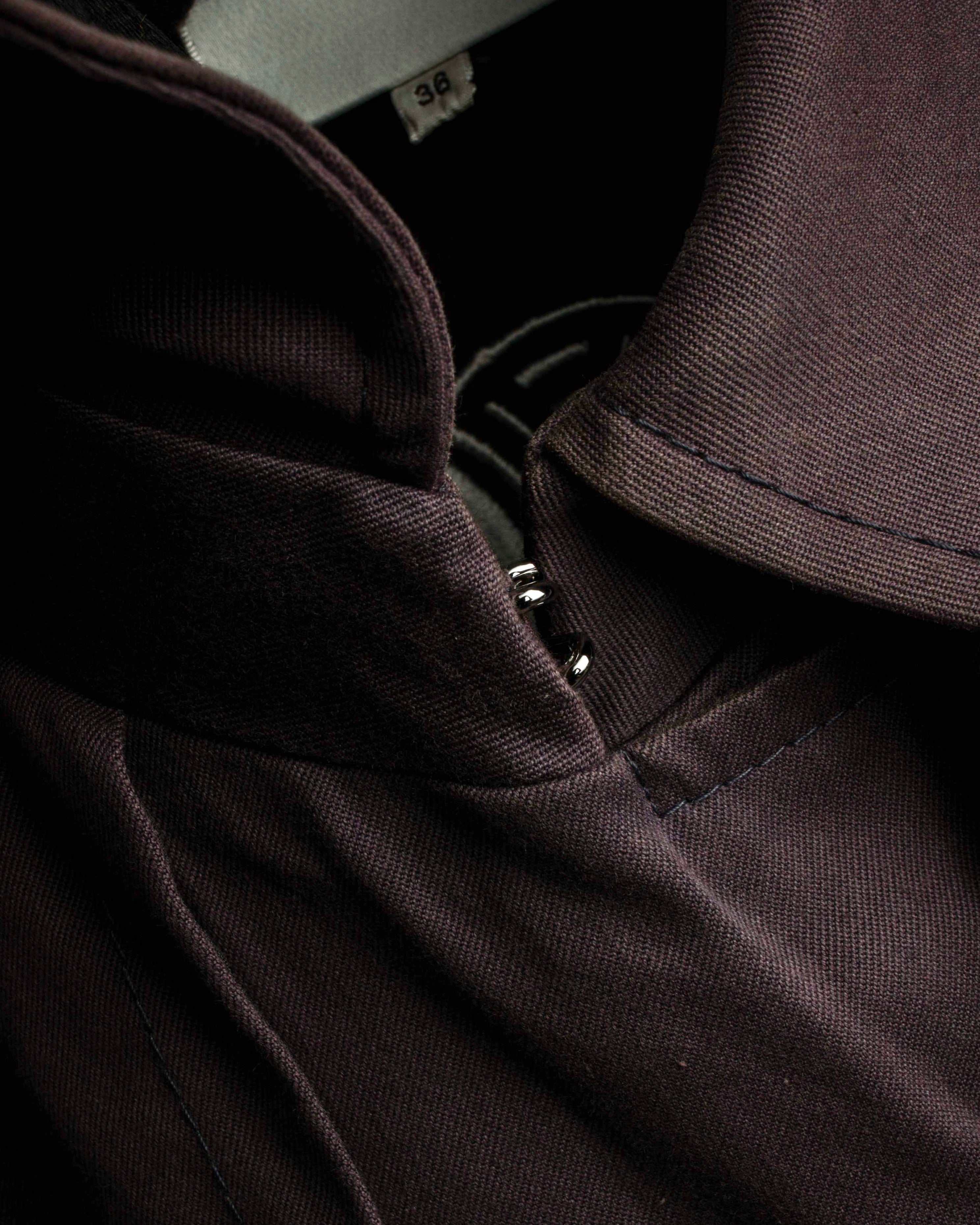 "CELINE" Triomphe button design in plum brown color
 trench coat