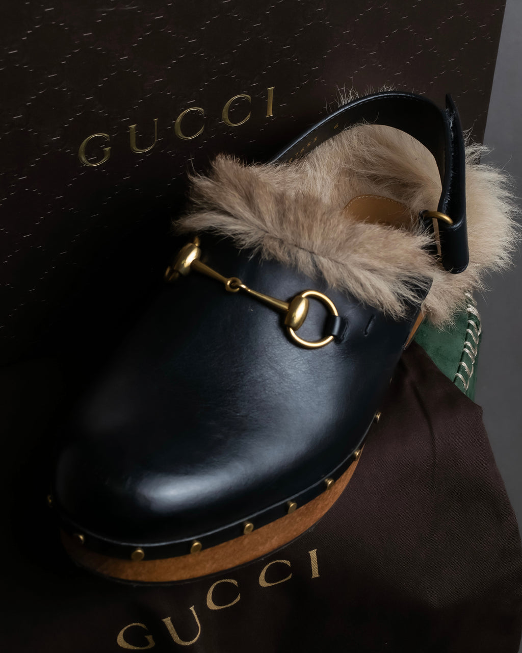 "GUCCI" Horsebit design Princetown heeled loafers