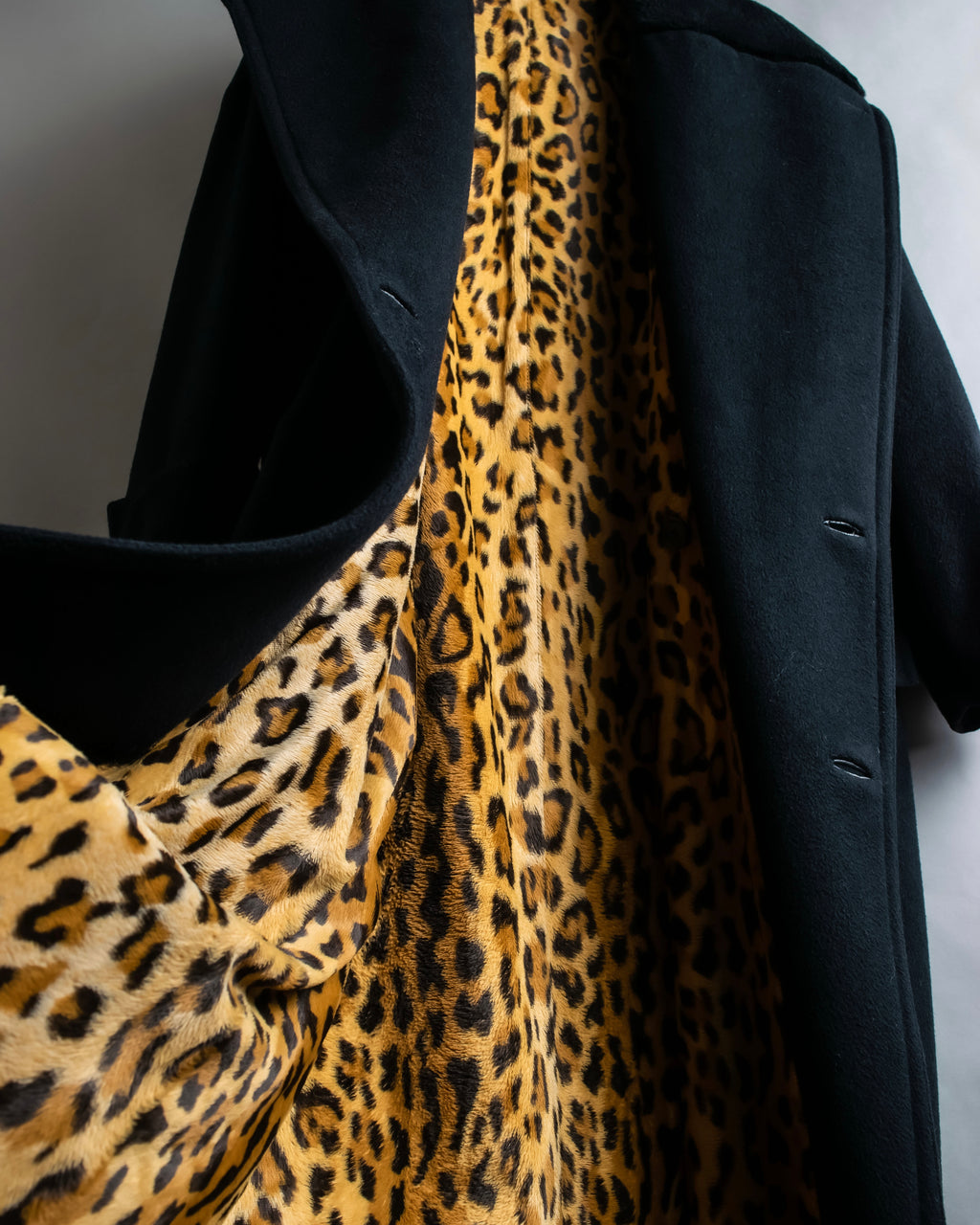 "GIANNI VERSACE UPDATE"
 Fur trimmed wool cashmere maxi double breasted coat