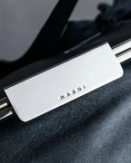 "MARNI" Side ribbon design rounded body leather bag